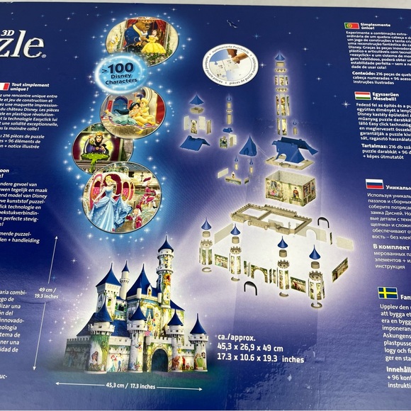 SALE-Disney-Ravensburger 3-D puzzle-Cinderella Castle-IOB-216pc complete-RARE - Picture 7 of 12